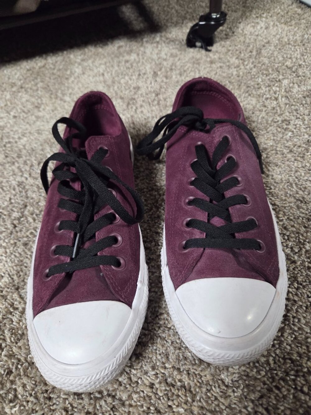 Converse All Star Maroon Sneakers 157599c Unisex Leather Womens 7.5 Mens 5.5